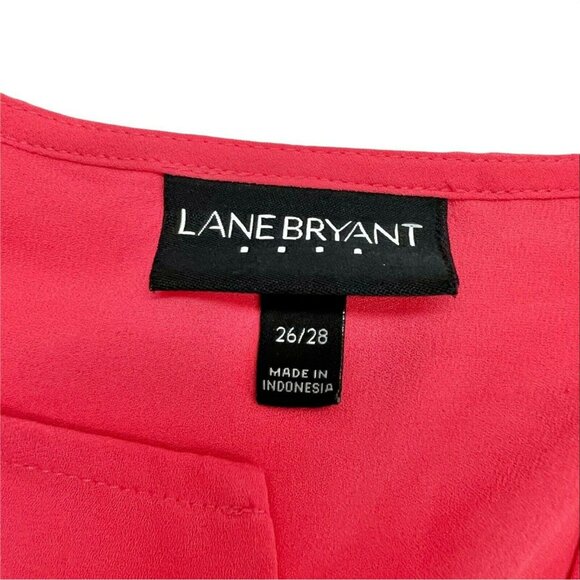 Lane Bryant Womens Coral Long Sleeve Tunic Blouse Size 26/28 Lightweight Top - Picture 2 of 8